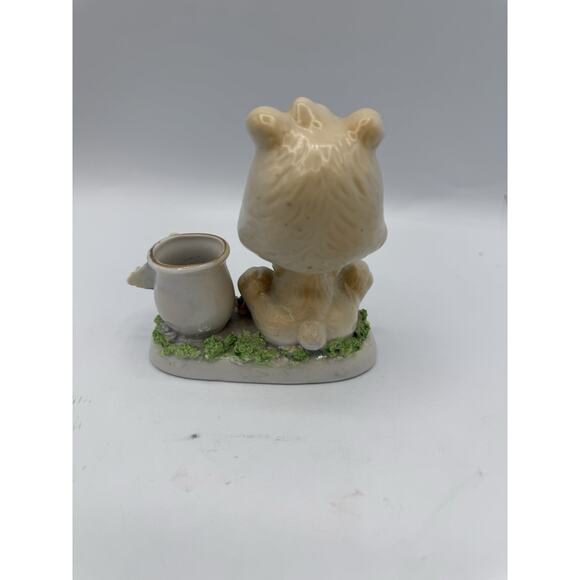 Vintage Bear with Flowers and Pot-Porcelain Toothpick Holder 1950'S - Picture 3 of 10